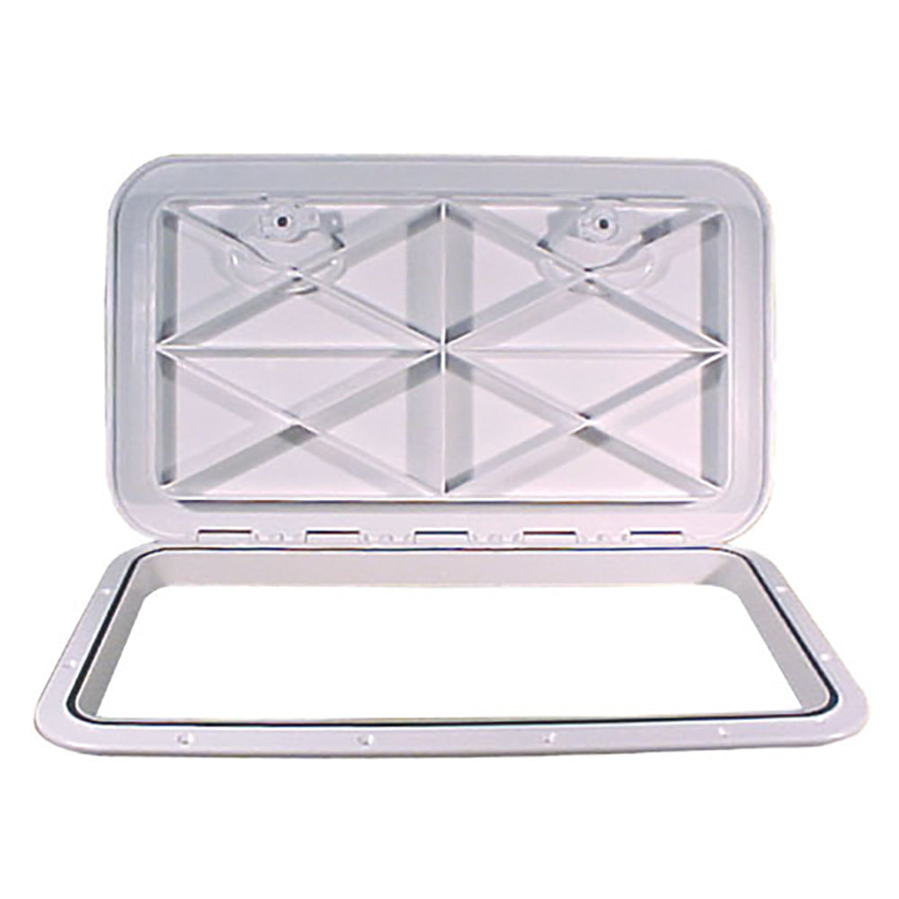 Beckson Marine 14 x 24 Inch White Flush Hatch with ASA Material and UV Stabilization