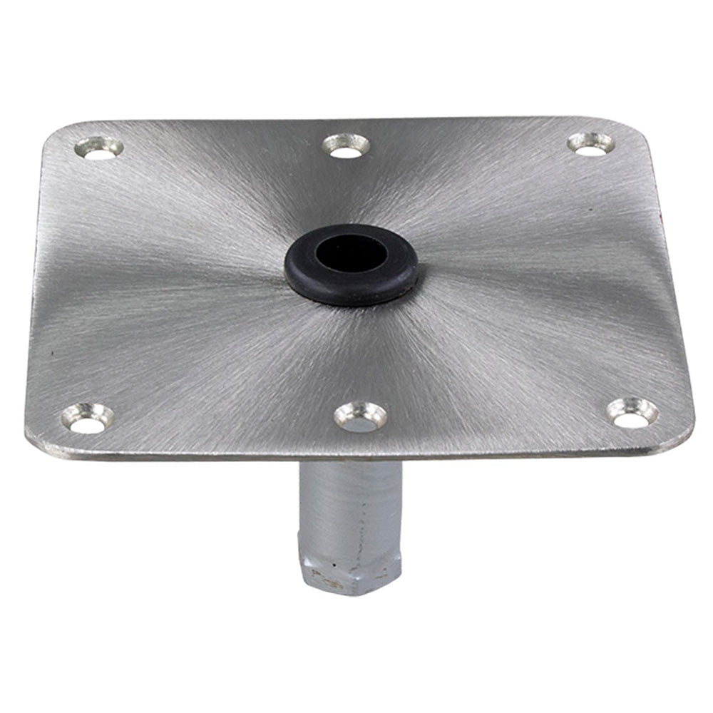 Springfield Marine KingPin 7-inch x 7-inch Stainless Steel Square Base with Threaded Post