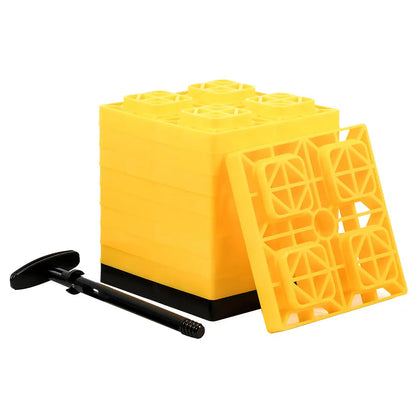 Camco FasTen Leveling Blocks with T-Handle - 2x2 Inch, Yellow, 10-Pack