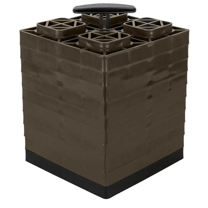 Camco FasTen Leveling Blocks with T-Handle - 2x2 Inches, Brown, 10-Pack