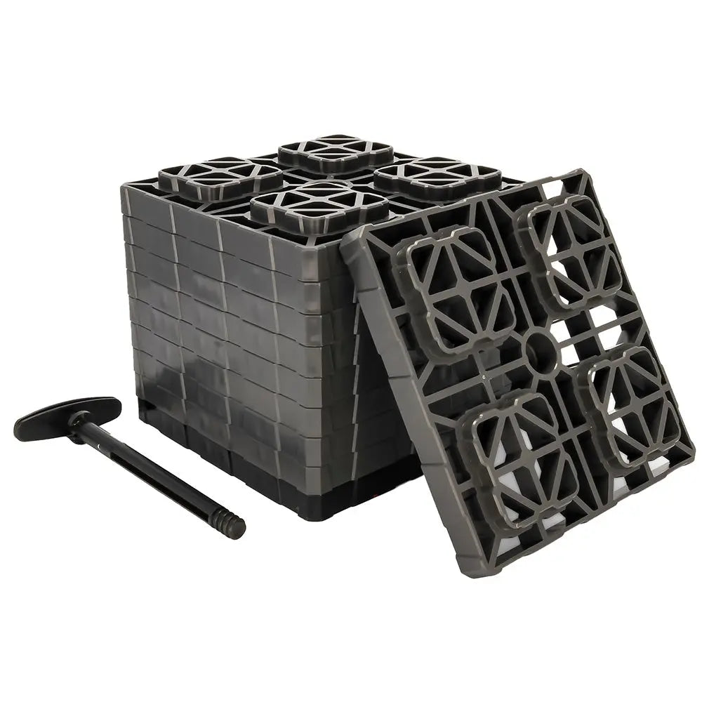 Camco FasTen XL Leveling Blocks with T-Handle - 2x2 Inches - 10-Pack