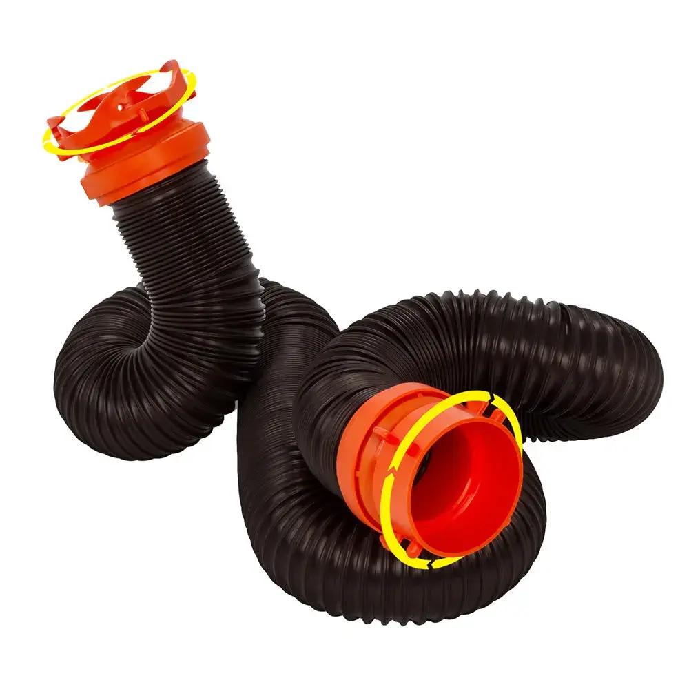 Camco RhinoFLEX 10 ft Sewer Hose Extension with Swivel Bayonet & Lug by Camco