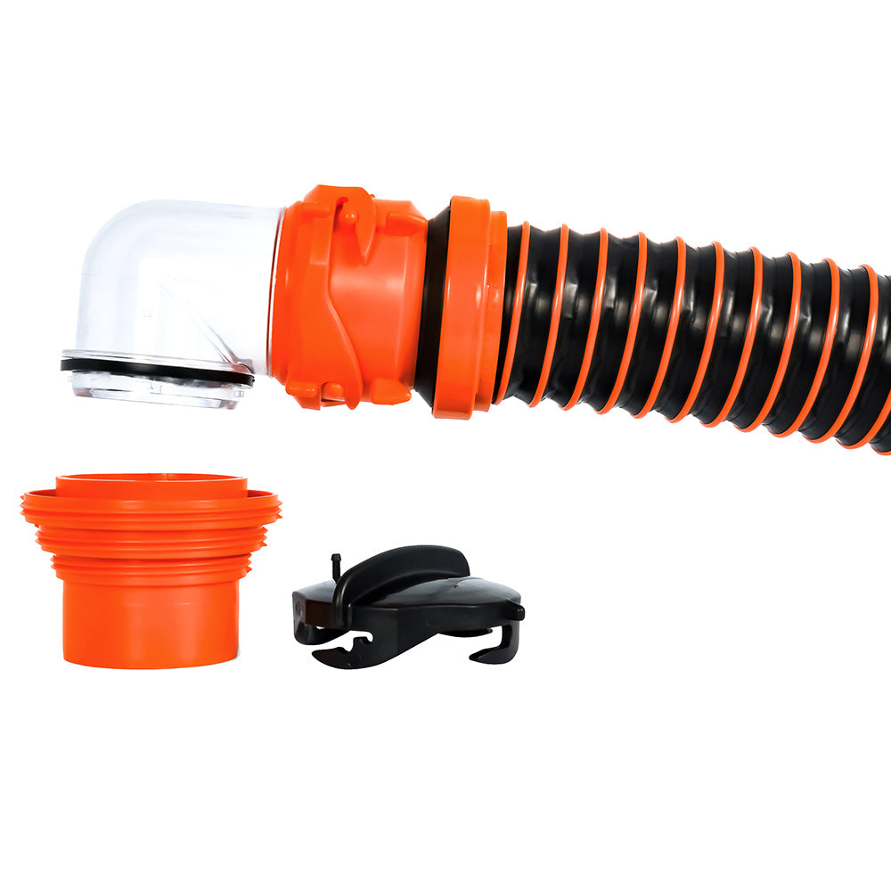 Camco RhinoEXTREME 20' Sewer Hose Kit with 4-in-1 Elbow Caps for RV Waste Management