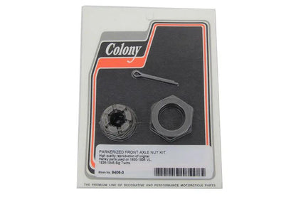 Colony Parkerized Front Axle Nut Kit for Harley Davidson 1936-1945 by Colony