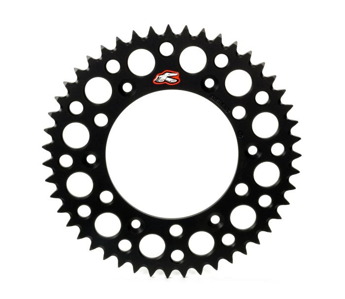 Renthal Rear Ultralight Sprocket Black Grooved 53T - Durable Motorcycle Drive Gear