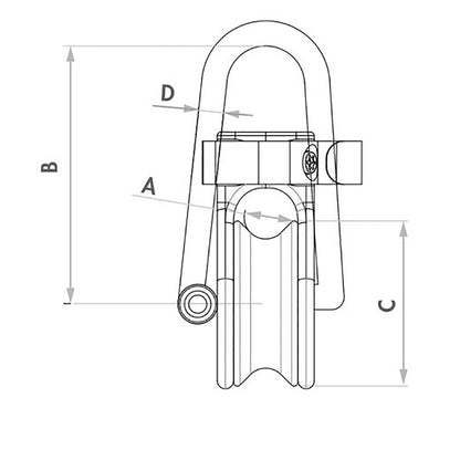 Wichard Marine Soft Snatch Block 16mm Rope Size - Lightweight Anodized Aluminum with Dyneema Loop