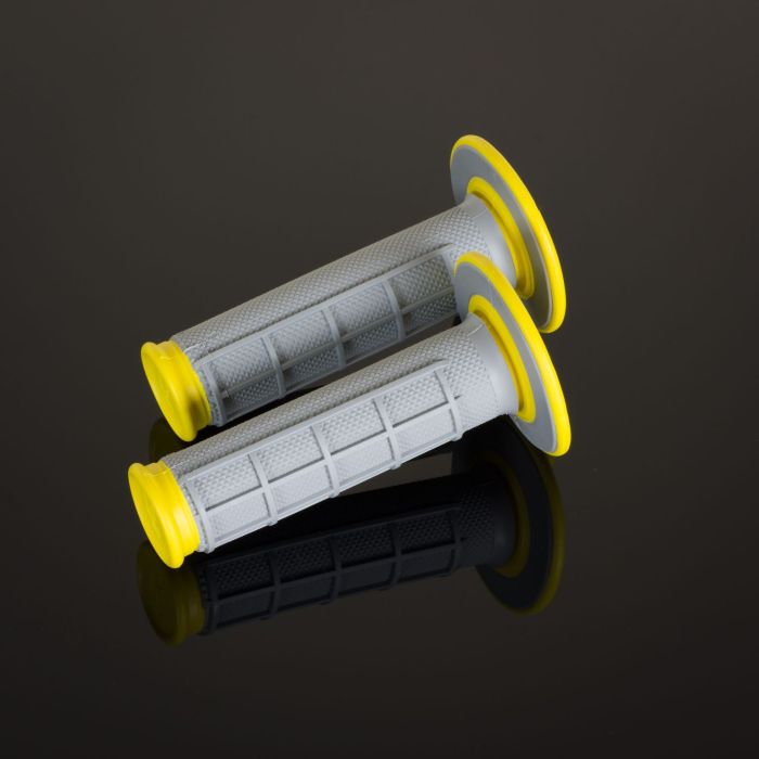 Renthal MX Grips DL Diamond / Waffle Grey and Yellow - Part Number G192