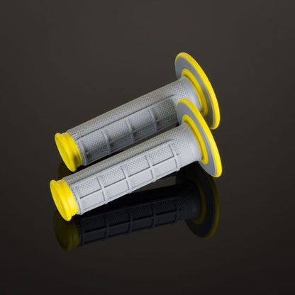 Renthal MX Grips DL Diamond / Waffle Grey and Yellow - Part Number G192