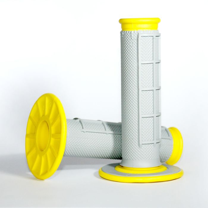 Renthal MX Grips DL Diamond / Waffle Grey and Yellow - Part Number G192