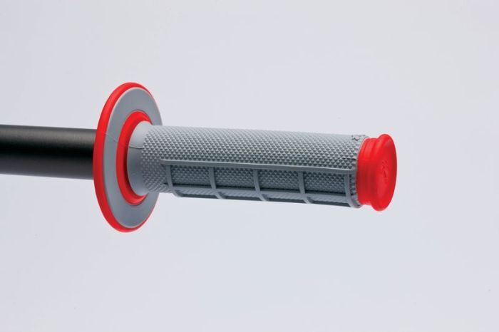 Renthal MX Grips DL Diamond / Waffle Red and Grey for Motorcycle Handlebar Control