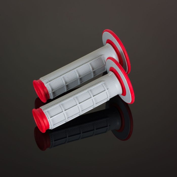 Renthal MX Grips DL Diamond / Waffle Red and Grey for Motorcycle Handlebar Control