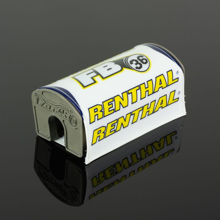 Renthal P348 Fatbar Handlebar with White, Blue, and Yellow Grip Colors