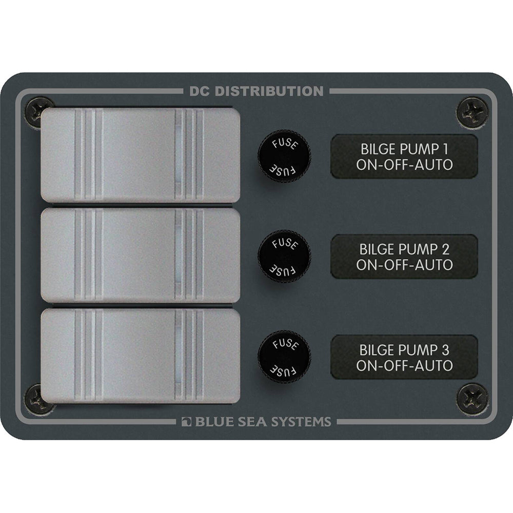 Blue Sea Systems 8665 Contura 3 Bilge Pump Control Panel - Water-Resistant 12/24V DC Switch System