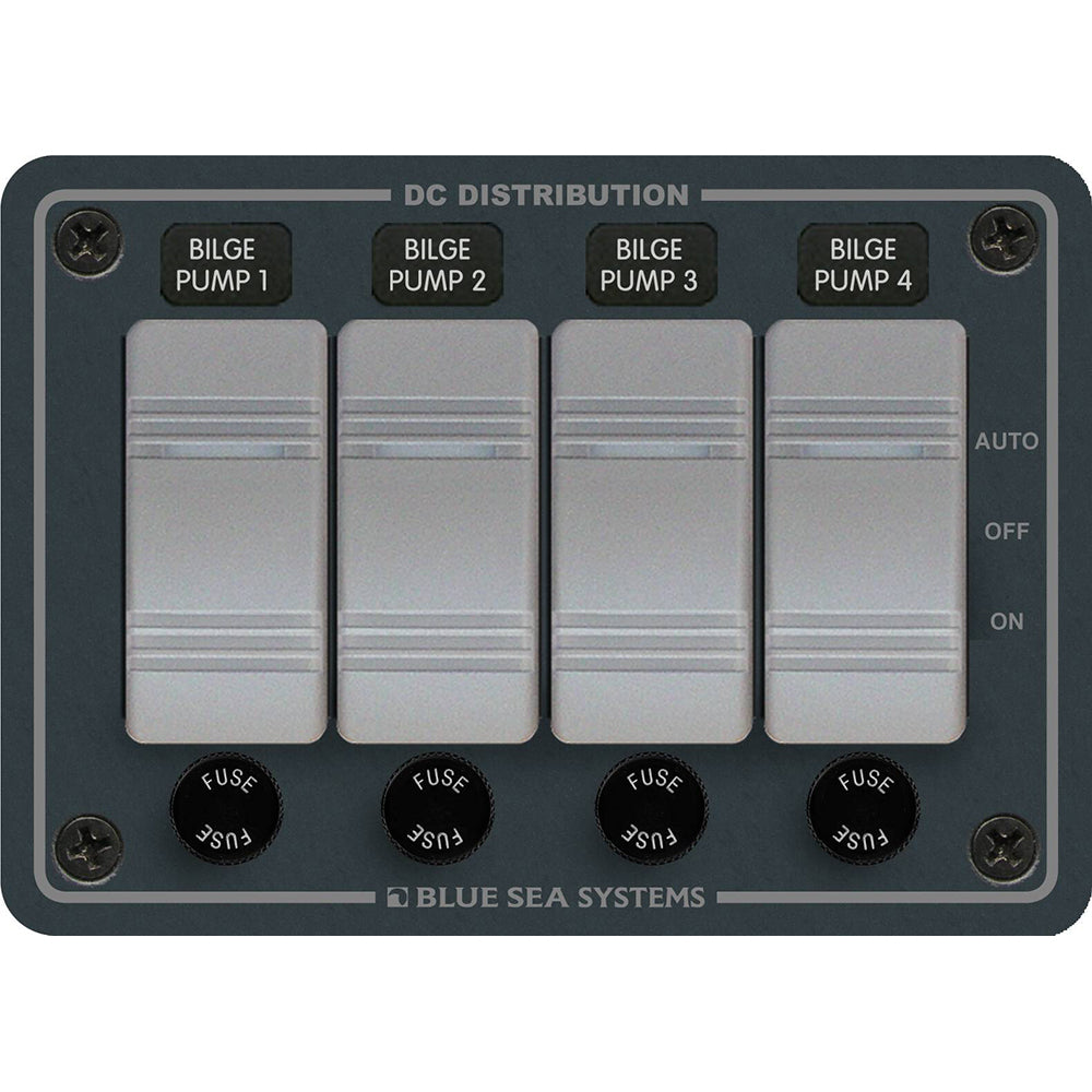 Blue Sea Systems 8666 Contura 4 Bilge Pump Control Panel - Water Resistant 12/24V DC Switch System