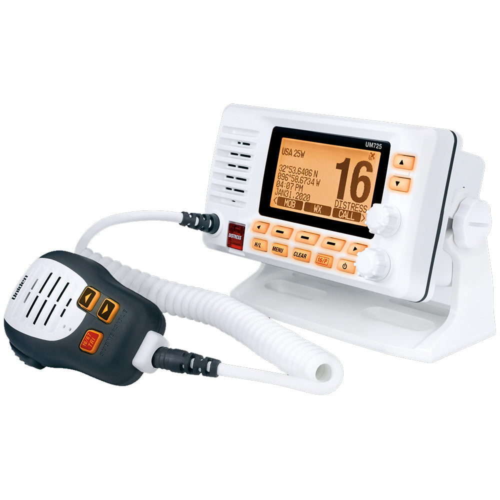 Uniden UM725 Fixed Mount Marine VHF Radio with Built-in GPS - White