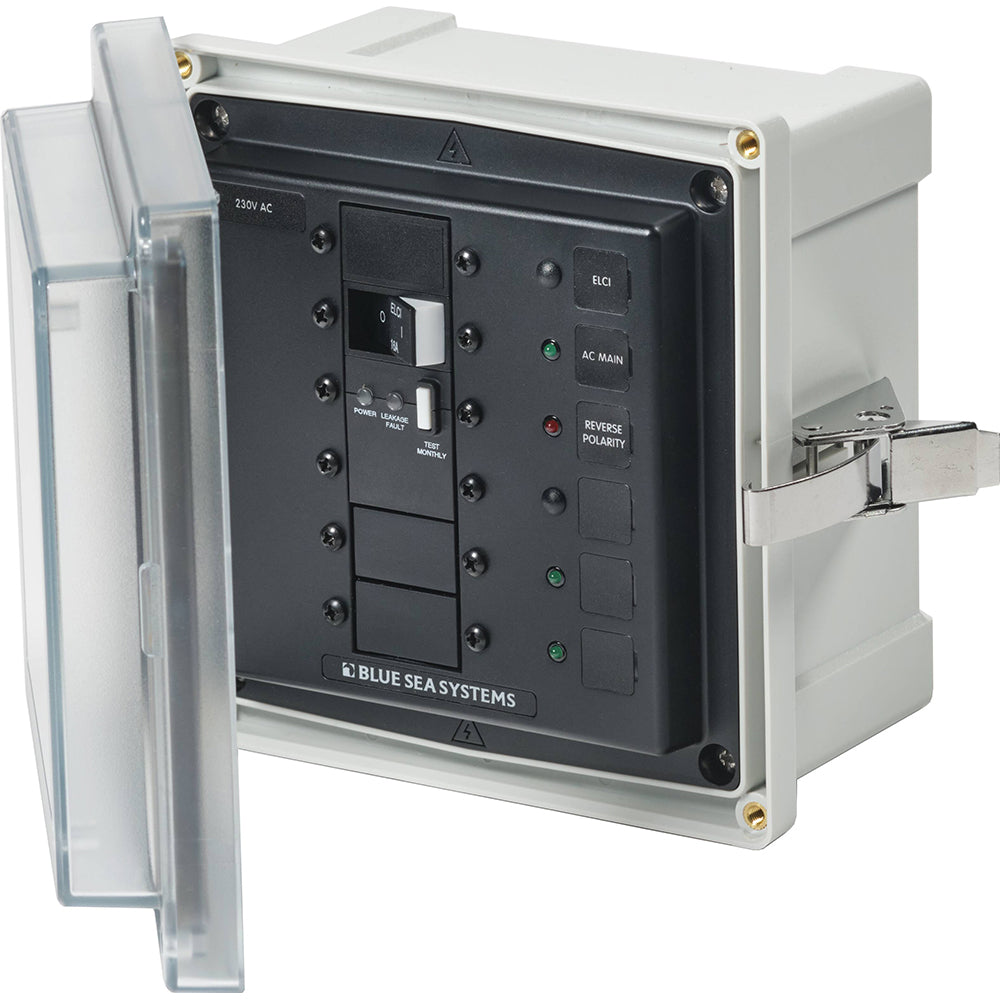 Blue Sea Systems 3121 SMS Panel Enclosure with ELCI (16A) and 3 Blanks for 230V AC Power Systems