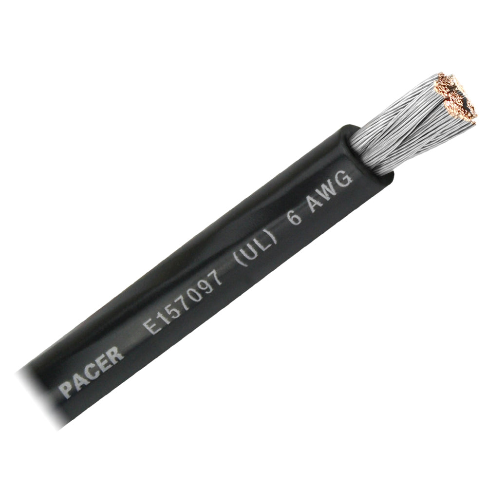 Pacer Black 6 AWG Marine Battery Cable - Sold by The Foot
