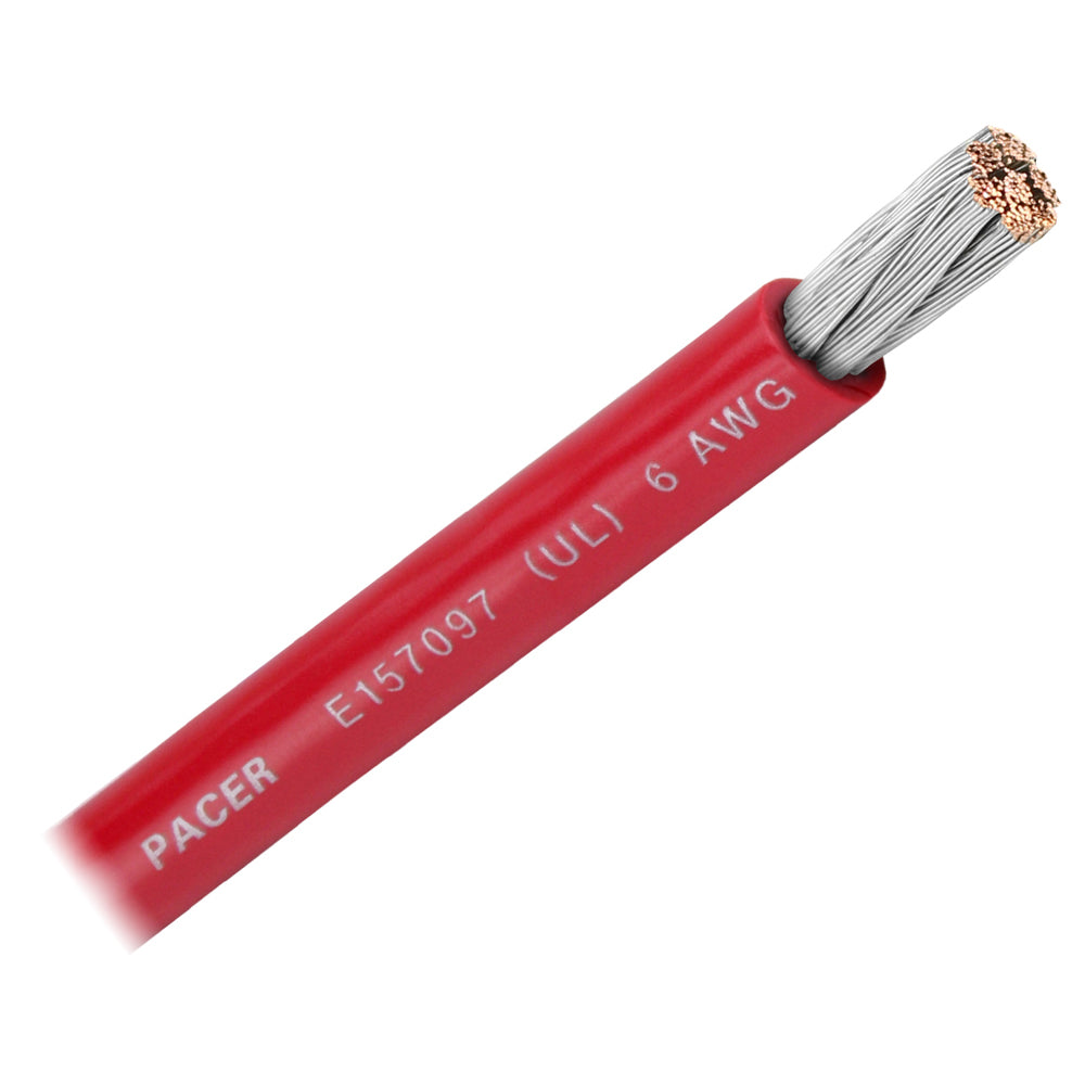 Pacer Red 6 AWG Marine Battery Cable - Sold by the Foot