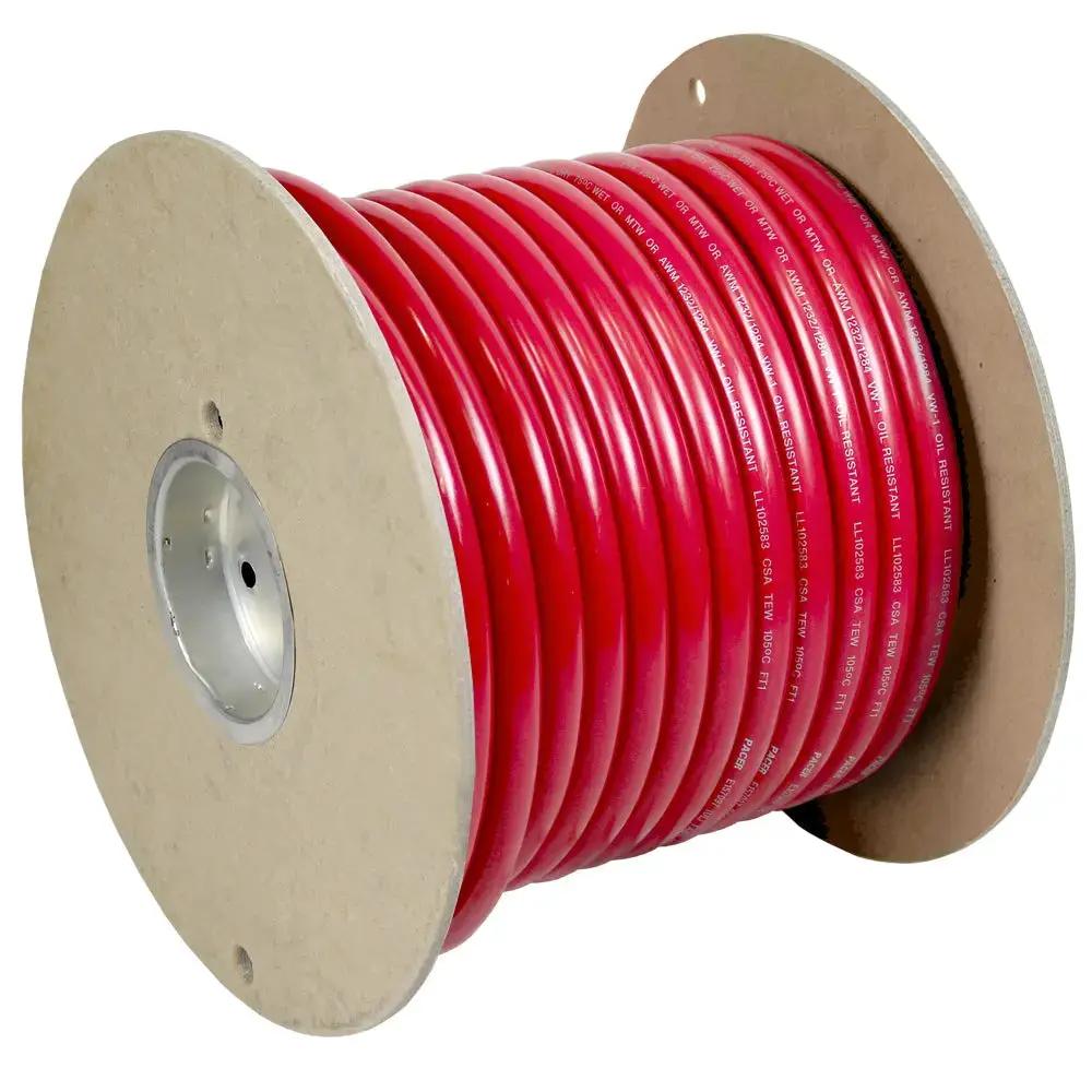 Pacer Red 2 AWG Marine Battery Cable - 100 Feet, Tinned Copper, Flexible PVC Insulation by Pacer