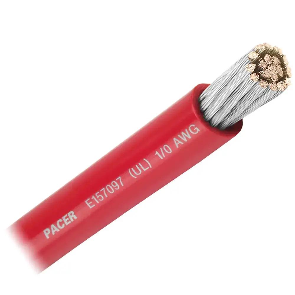 Pacer Red 1/0 AWG Marine Battery Cable – Flexible Tinned Copper, Sold by the Foot by Pacer