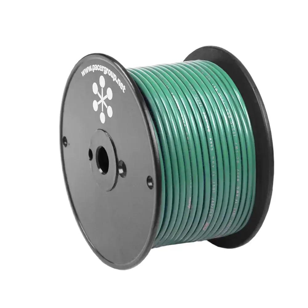 Pacer Green 18 AWG Marine Primary Wire - 100 Feet for Durable Marine Electrical Systems by Pacer