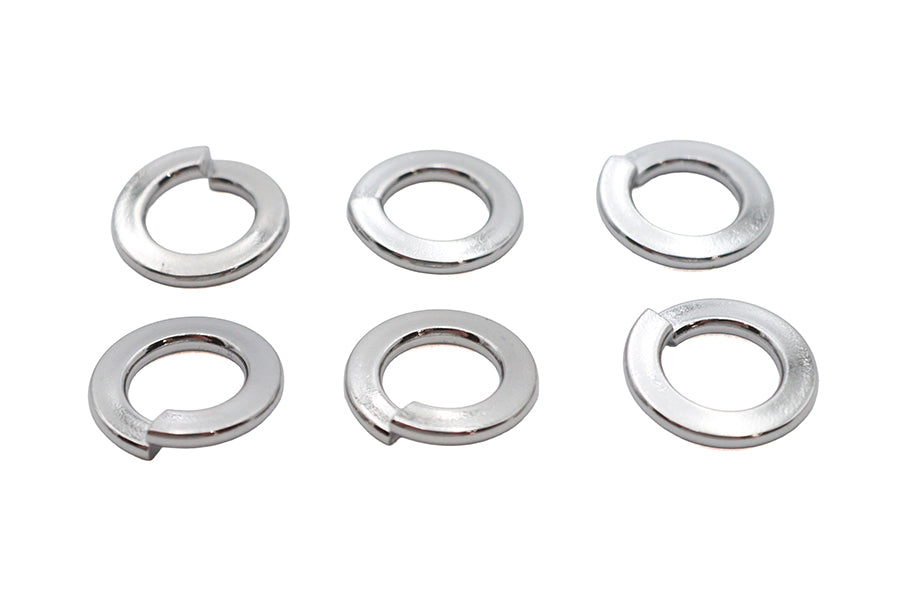 Colony Chrome Split Lock Washer Set - 3/8 inch Inner Diameter, Pack of Six