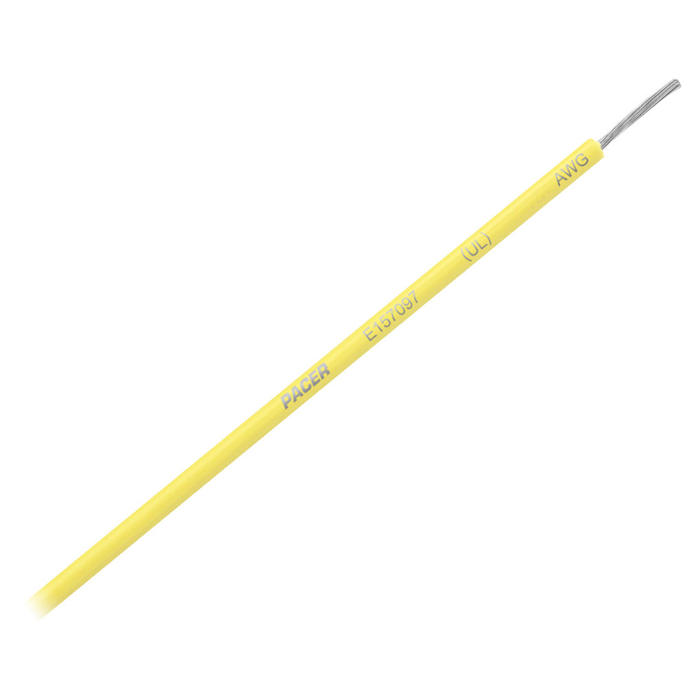 Pacer Yellow 12 AWG Primary Marine Wire - 25 Feet, Tinned Copper, Flexible PVC Insulation