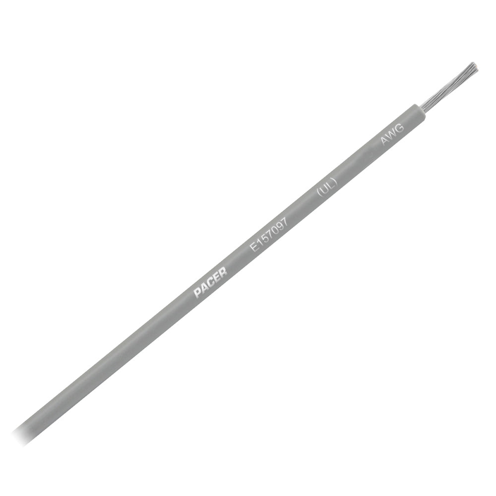Pacer Grey 10 AWG Marine Primary Wire - 25 Feet, Type III Tinned Copper with PVC Insulation