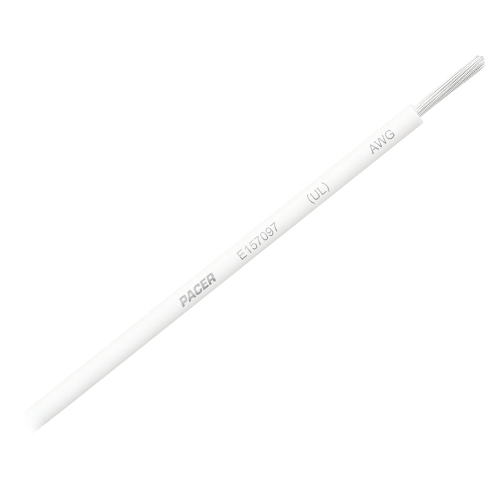 Pacer White 8 AWG Primary Marine Wire - 25 Feet, Tinned Copper, UL & ABYC Certified