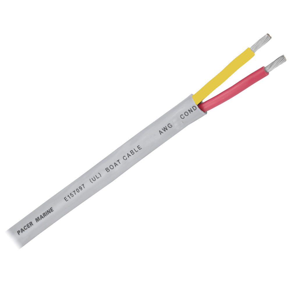 Pacer 10/2 AWG Round Safety Duplex Marine Cable - Red and Yellow, 100 Feet