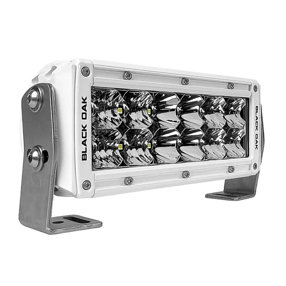 Black Oak LED Pro Series 3.0 Double Row 6-Inch LED Light Bar with Combo Optics and White Housing