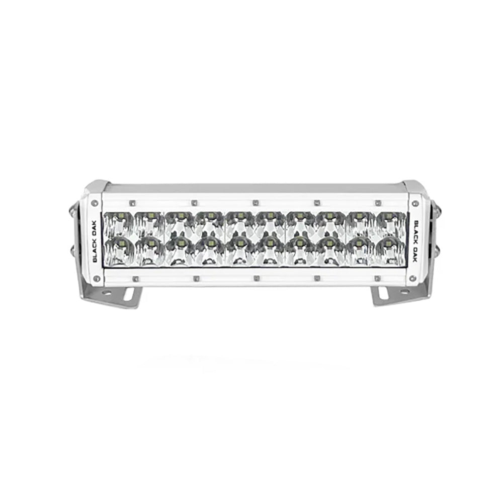 Black Oak LED Pro Series 3.0 Double Row 10-Inch LED Light Bar with Combo Optics and White Housing