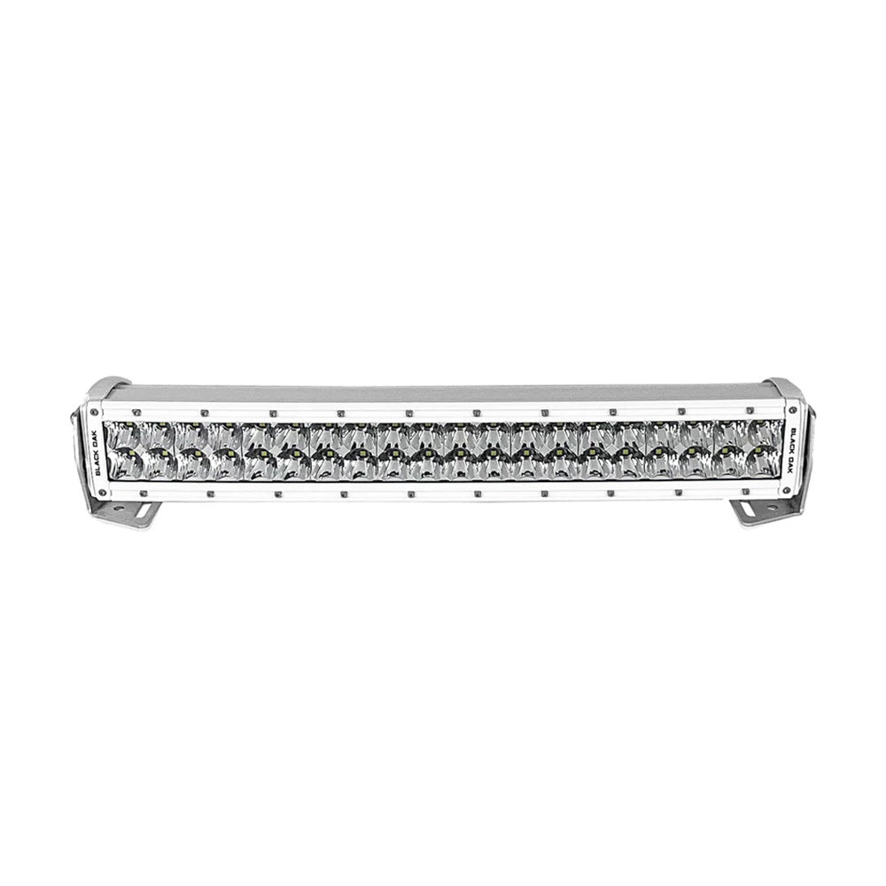 Black Oak LED Pro Series 3.0 20-Inch Curved Double Row LED Light Bar with Combo Optics and White Housing
