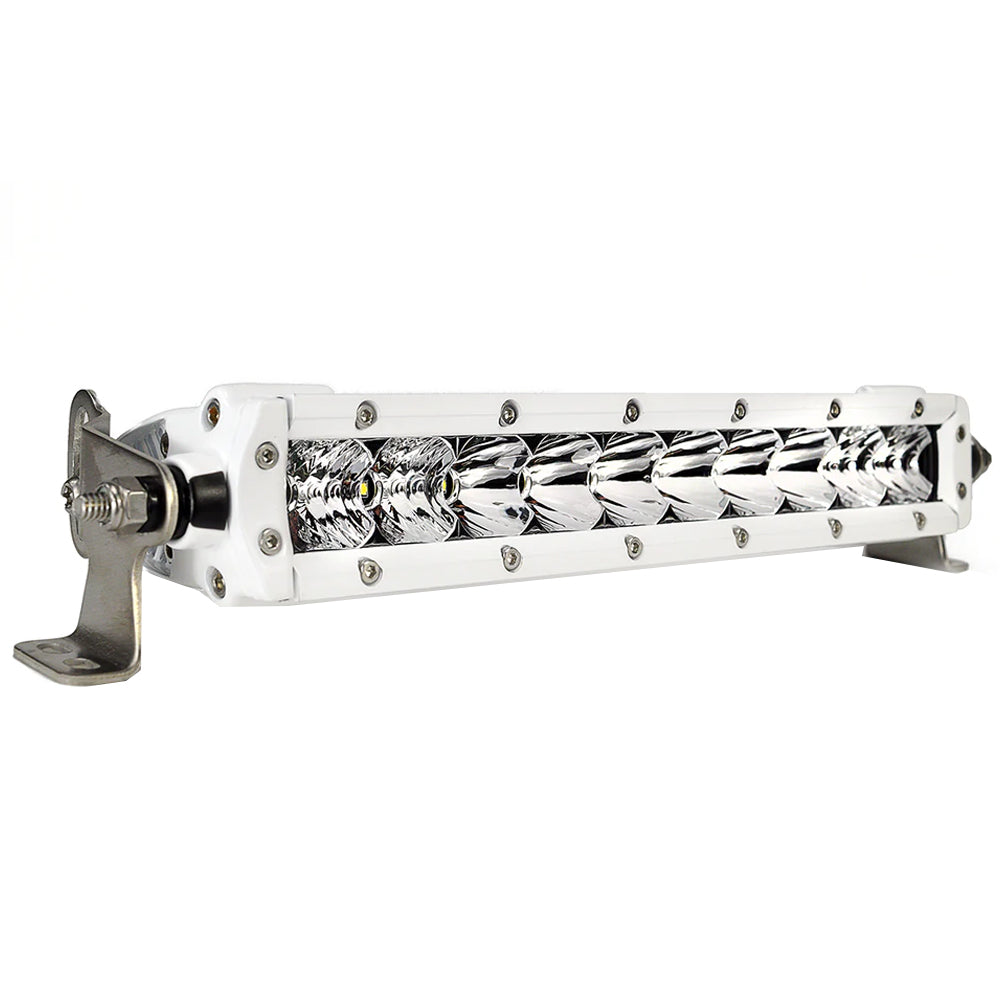 Black Oak LED Pro Series 3.0 10-Inch Single Row LED Light Bar with Combo Optics and White Housing