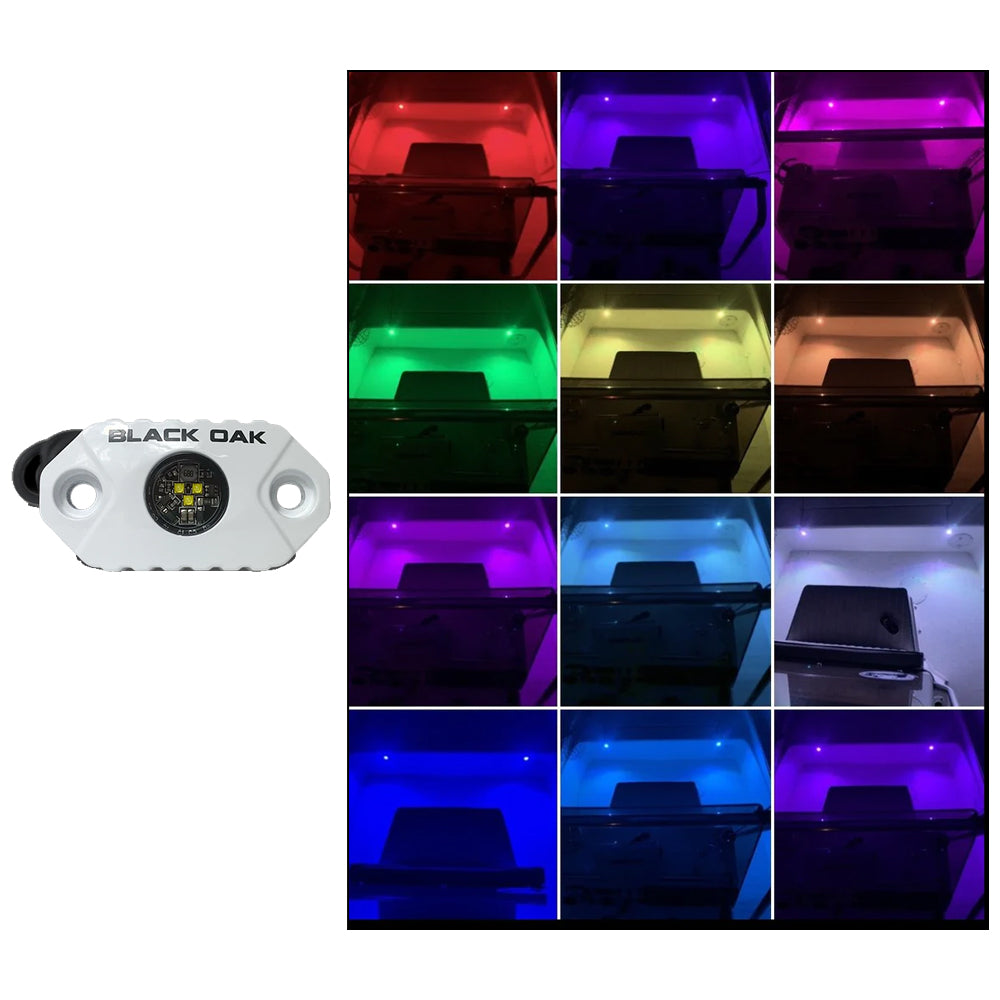 Black Oak LED MAL-RGB Marine RGB Accent Light with White Housing