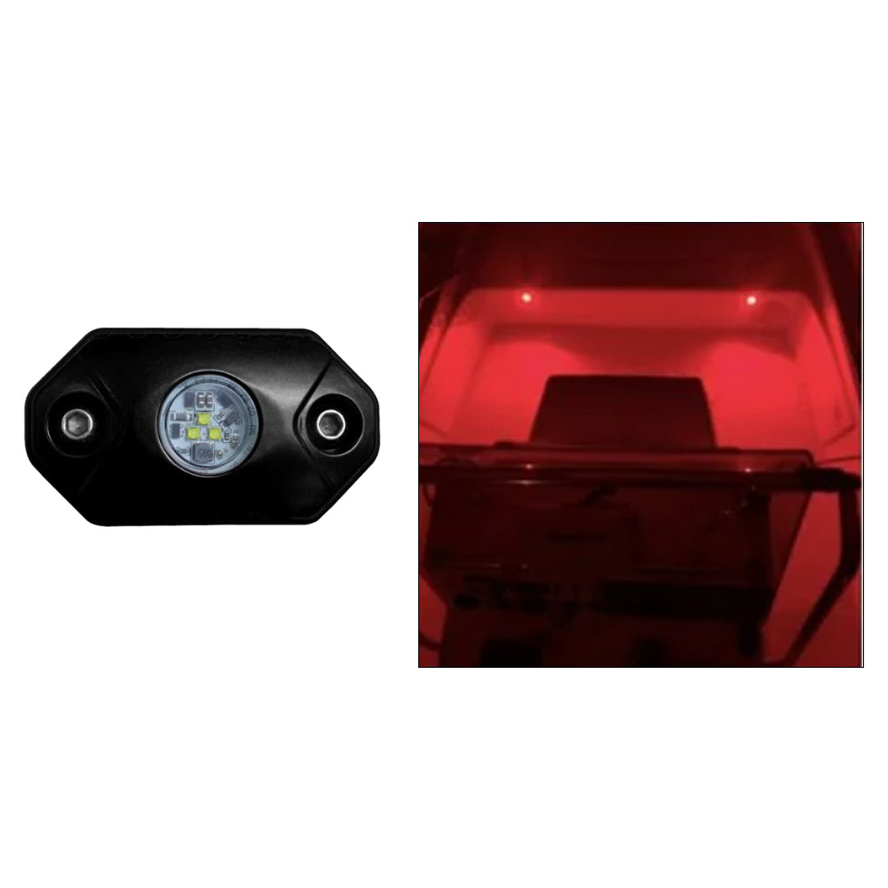 Black Oak LED RL-R Red Rock Accent Light with Black Housing for Vehicles
