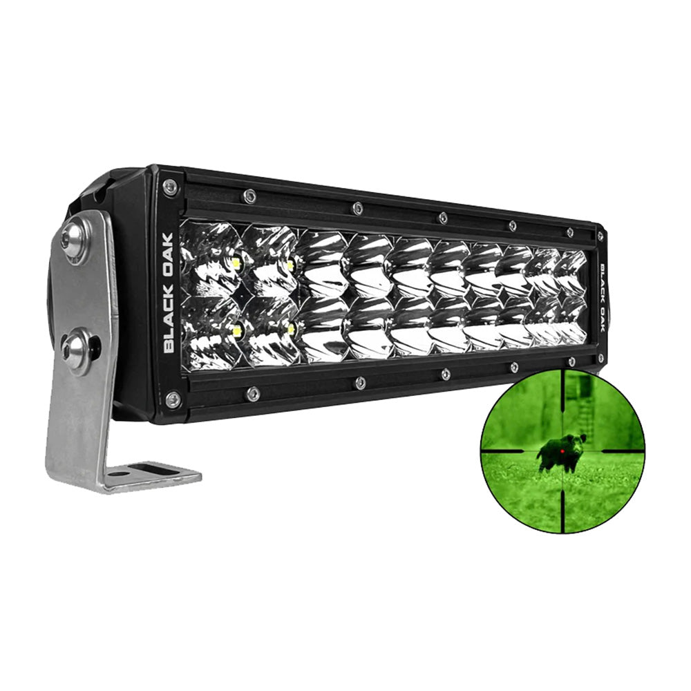 Black Oak LED Pro Series 3.0 10-Inch Infrared Double Row LED Light Bar - Combo Optics, Black Housing