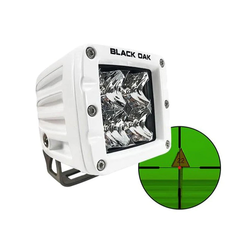 Black Oak Pro Series 3.0 2-inch 850nm Infrared Marine Pod Light with Flood Optics and White Housing