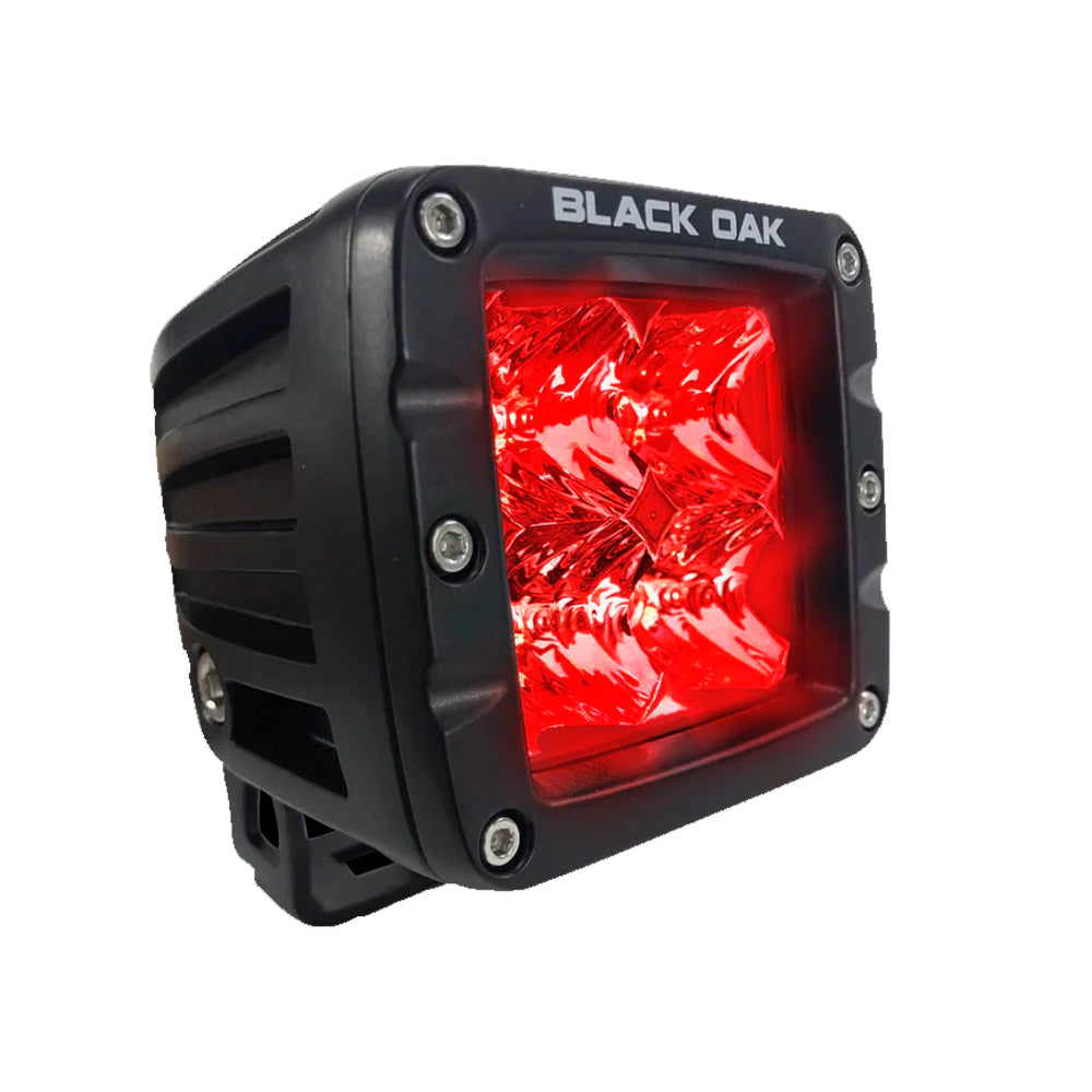 Black Oak LED 2-inch Red Predator Hunting Pod Light with Flood Optics - Pro Series 3.0