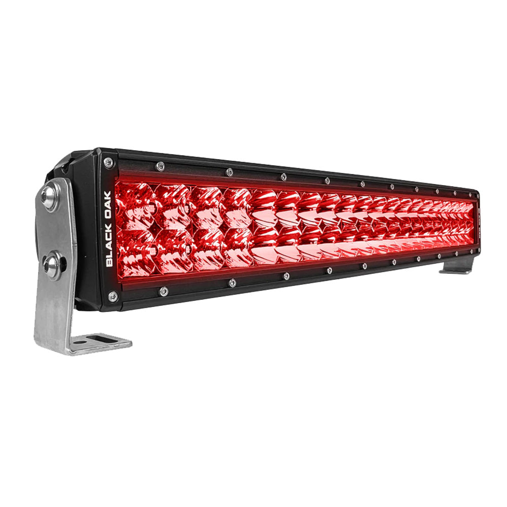 Black Oak LED 20-Inch Curved Double Row Red LED Predator Hunting Light Bar - Pro Series 3.0