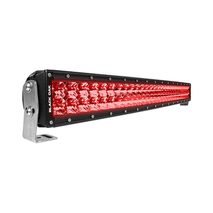 Black Oak LED 30 Inch Curved Double Row Red LED Predator Hunting Light Bar - Pro Series 3.0 with Combo Optics