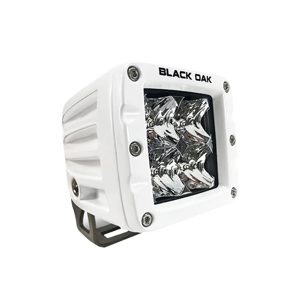 Black Oak LED 2-inch Marine Flood Pod Light Pro Series 3.0 with White Housing