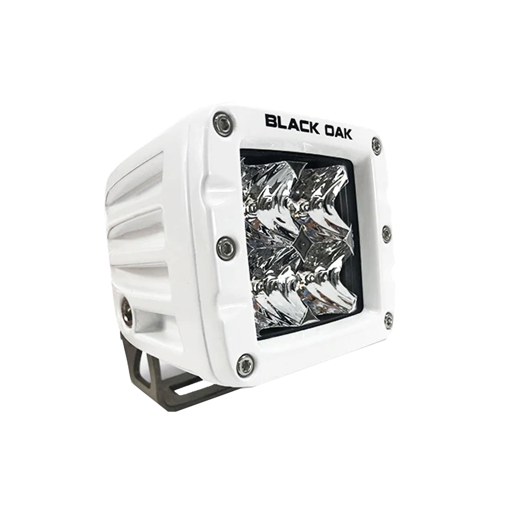 Black Oak LED 2-inch Marine Spot Pod Light Pro Series 3.0 – White Housing, IP69K Waterproof