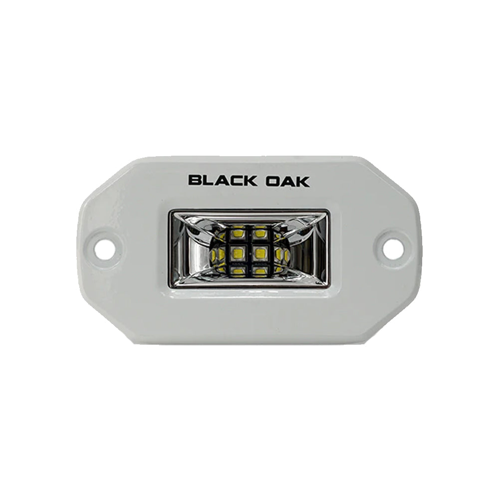 Black Oak LED 2-Inch Marine Flush Mount Spreader Light - White Housing, Pro Series 3.0