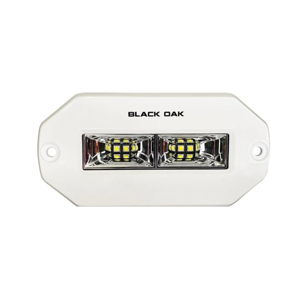 Black Oak LED 4-Inch Marine Flush Mount Spreader Light - White Housing - Pro Series 3.0