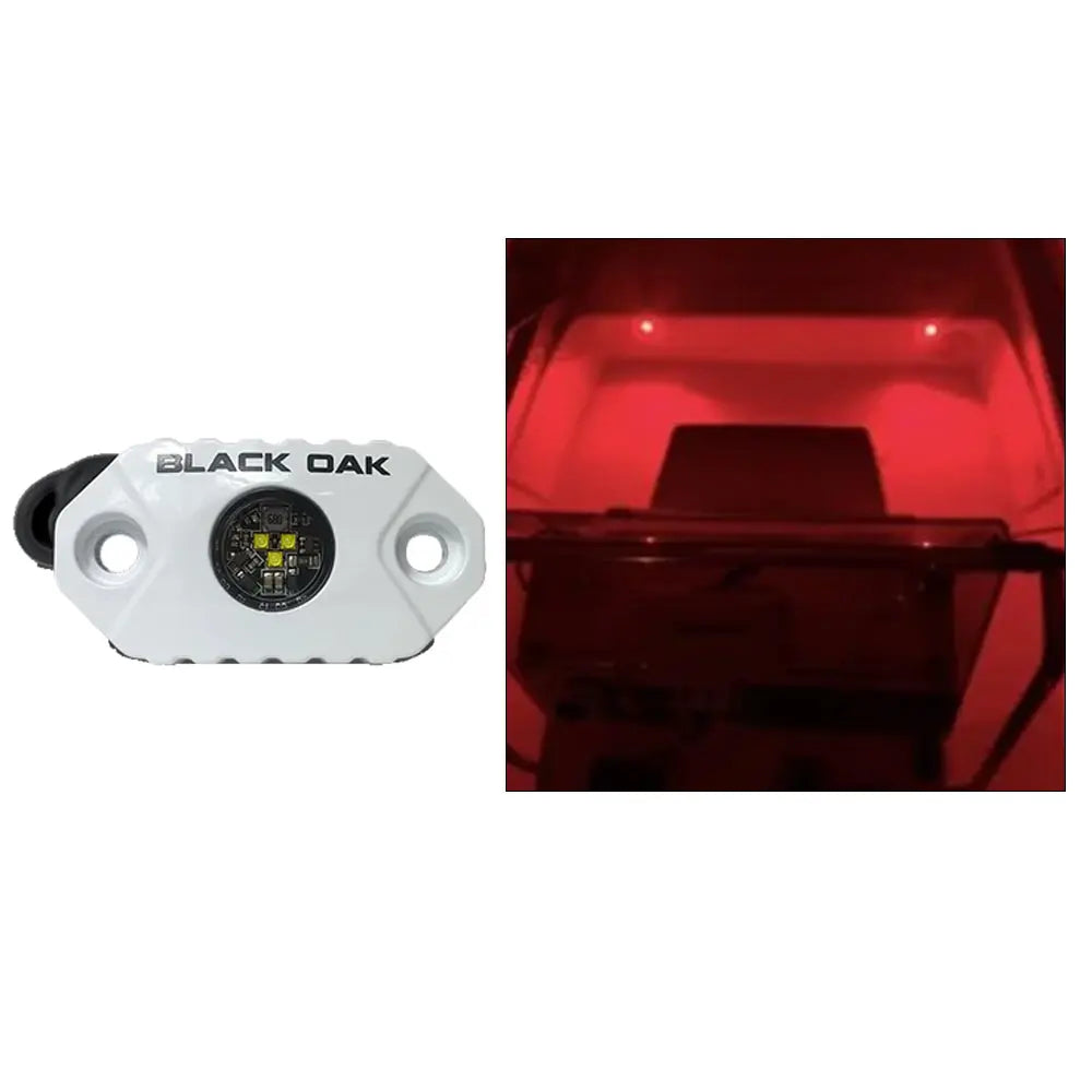 Black Oak LED MAL-R Rock Accent Light with Red LEDs and White Housing