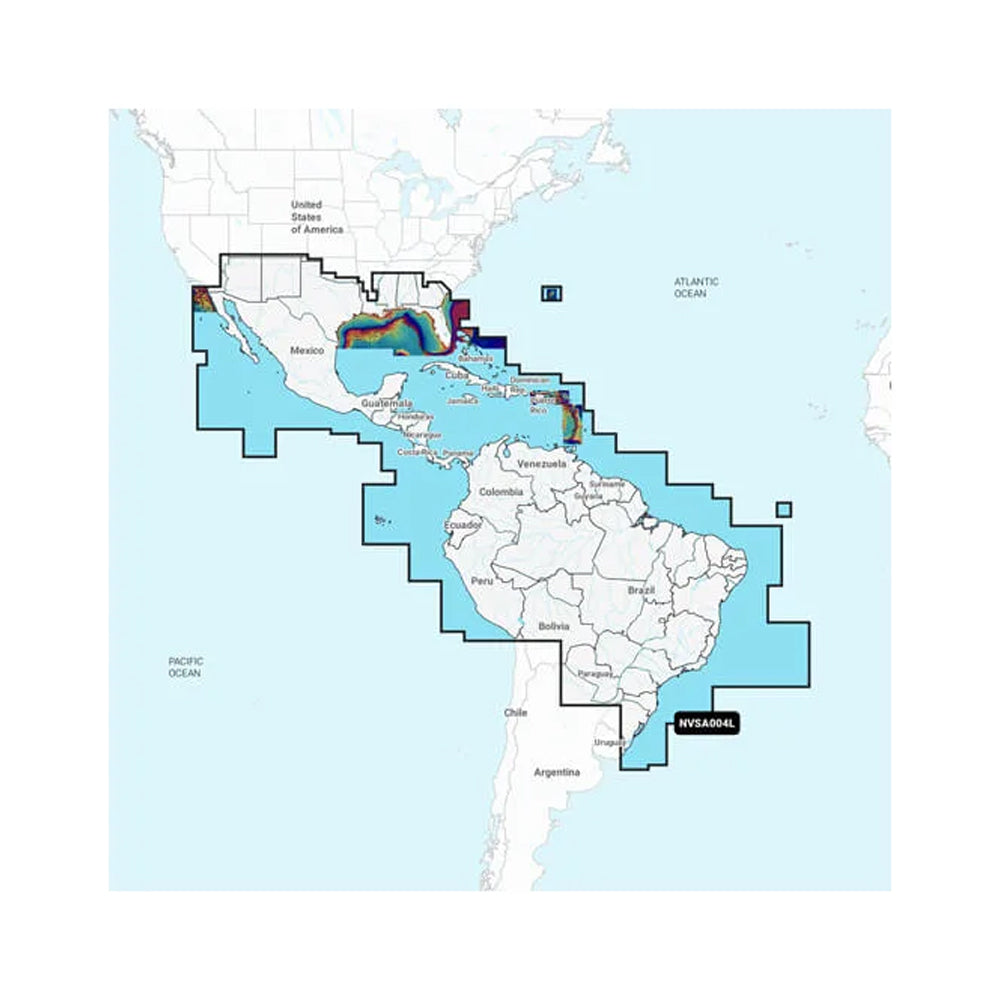 Garmin Navionics Vision+ NVSA004L Marine Charts for Mexico, Caribbean to Brazil - Inland & Coastal Navigation