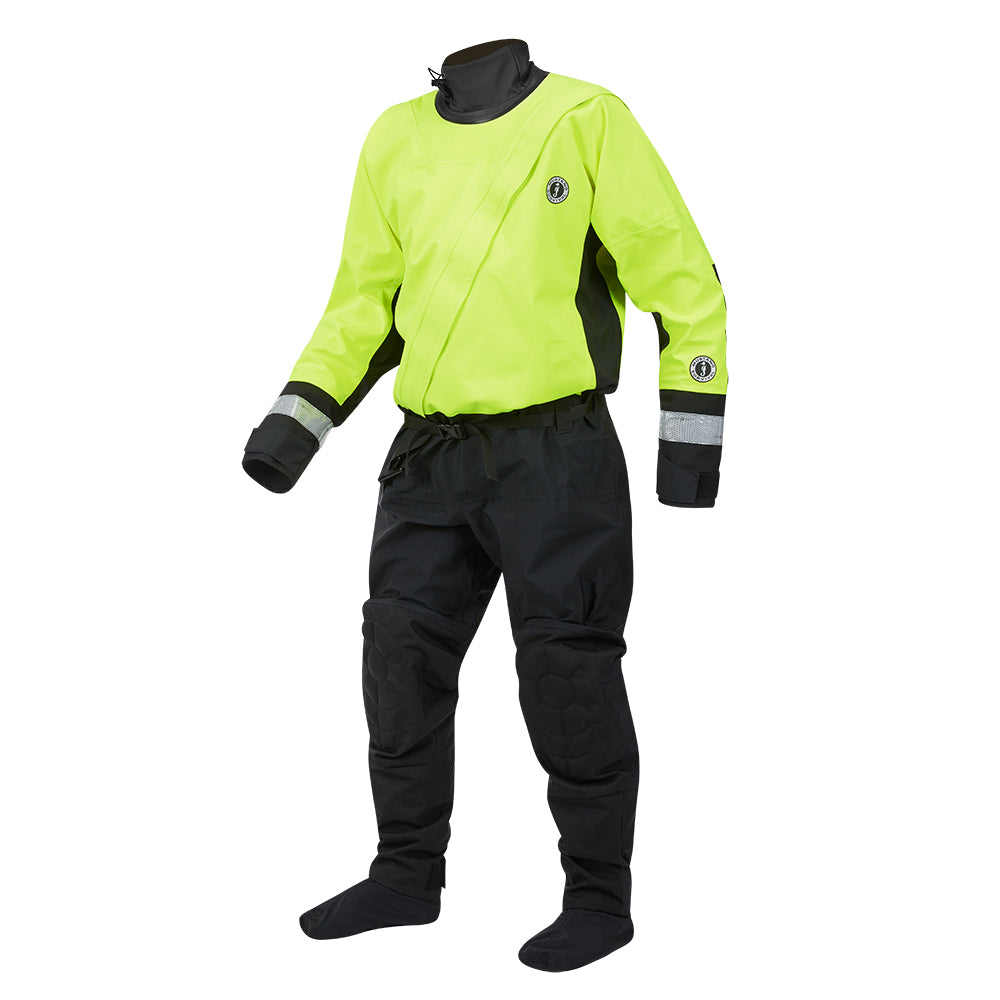 Mustang Survival MSD576 Water Rescue Dry Suit - Fluorescent Yellow Green-Black Medium