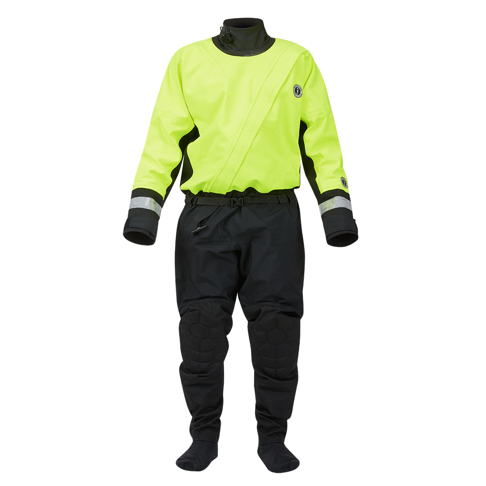 Mustang Survival MSD576 Water Rescue Dry Suit - Fluorescent Yellow Green-Black - Large