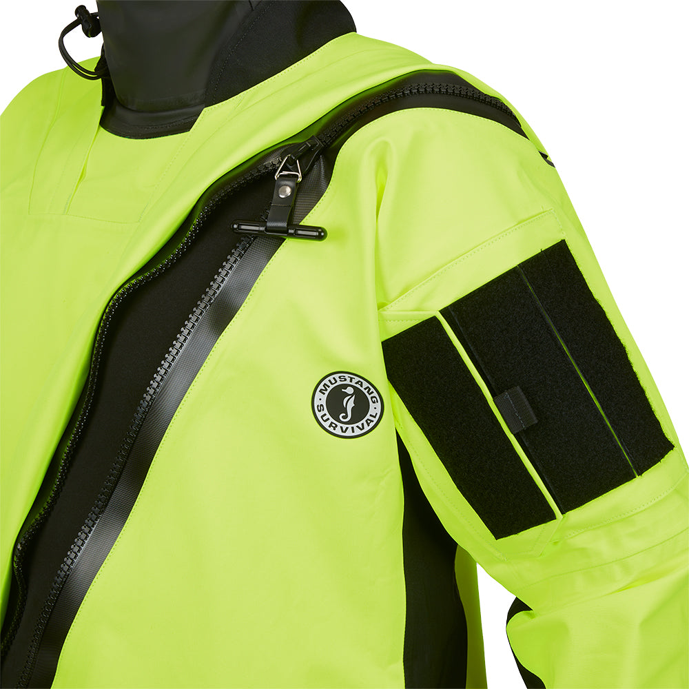Mustang Survival Sentinel Series Water Rescue Dry Suit - Fluorescent Yellow Green-Black, Large 1 Regular